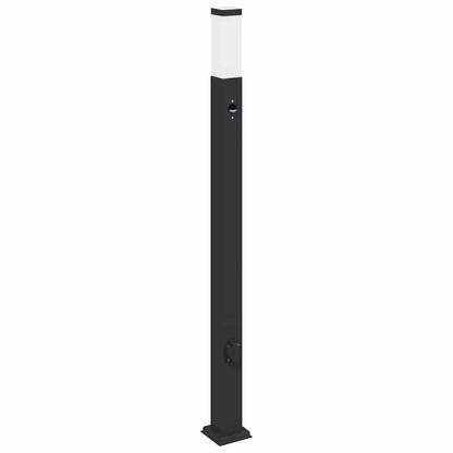 Pollerleuchten mit Sensor&Steckdose 3 Stk. 110 cm Schwarz IP44