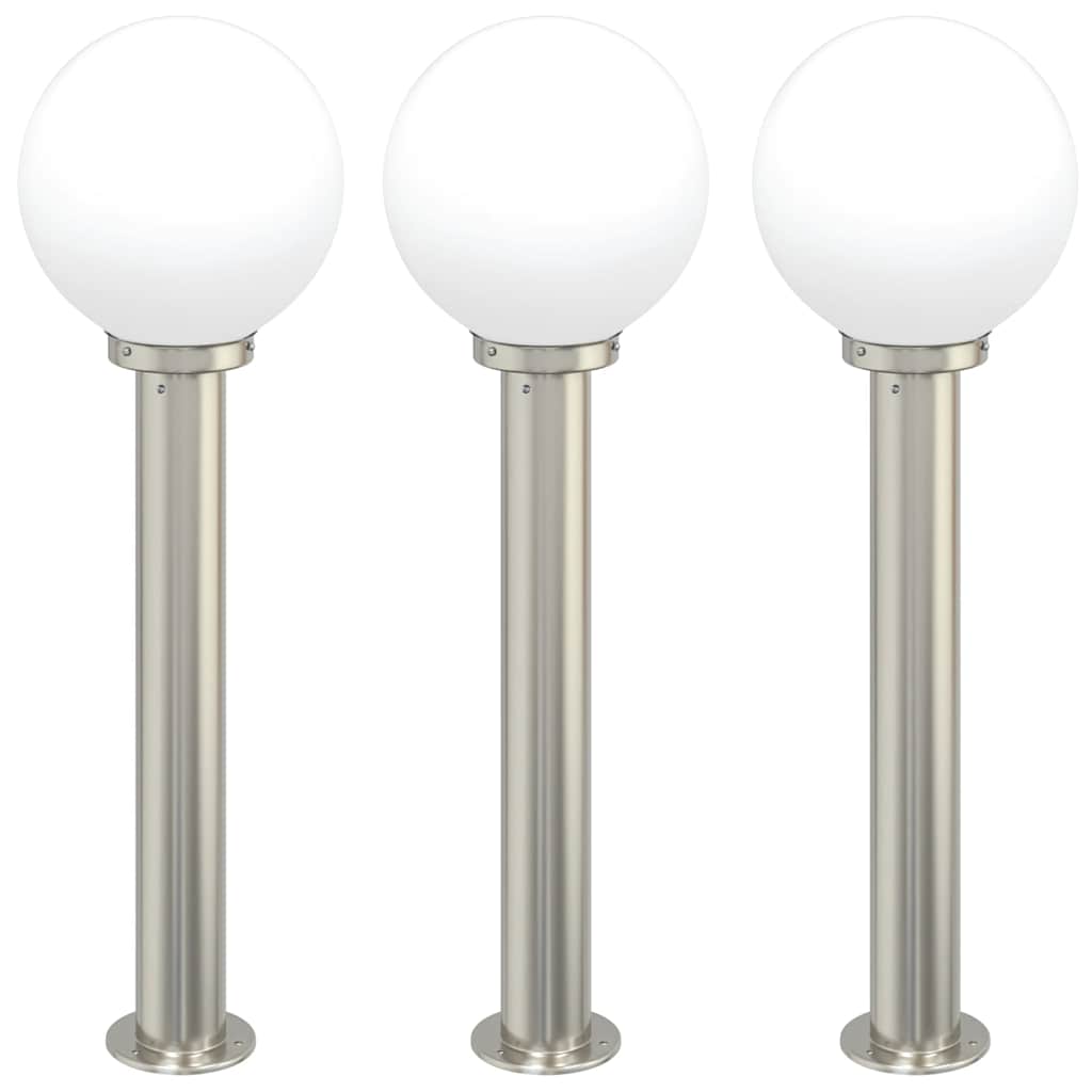 Pollerleuchten 3 Stück 80 cm Edelstahl IP44