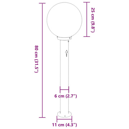 Pollerleuchte mit Sensor 80 cm Edelstahl IP44