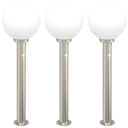 Pollerleuchten mit Sensor 3 Stk. 80 cm Edelstahl IP44