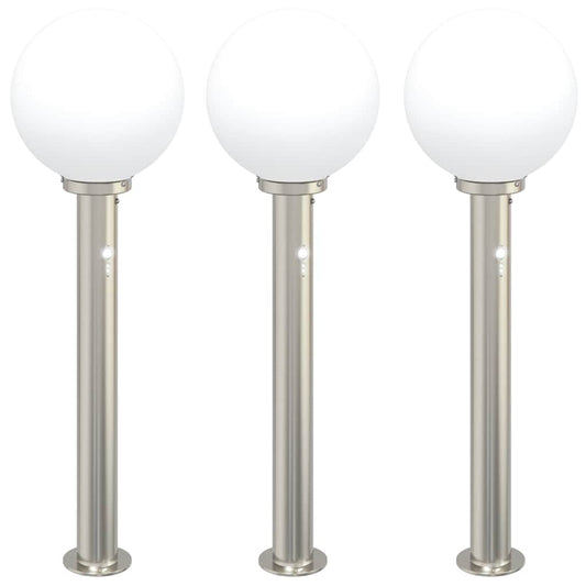 Pollerleuchten mit Sensor 3 Stk. 80 cm Edelstahl IP44