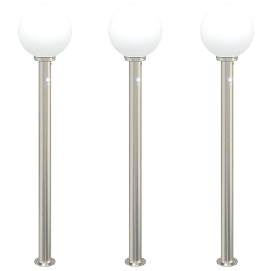 Pollerleuchten mit Sensor 3 Stk. 120 cm Edelstahl IP44