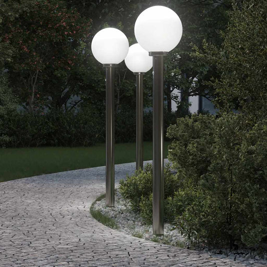 Pollerleuchten mit Sensor 3 Stk. 120 cm Edelstahl IP44