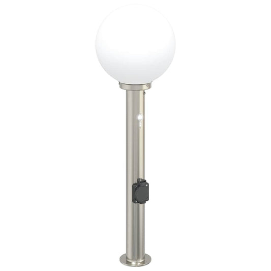Pollerleuchte mit Sensor&Steckdose 80 cm Edelstahl IP44