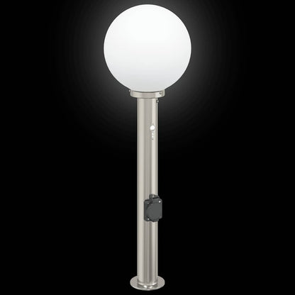 Pollerleuchte mit Sensor&Steckdose 80 cm Edelstahl IP44