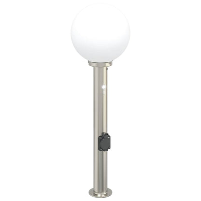 Pollerleuchten mit Sensor&Steckdose 3 Stk. 80 cm Edelstahl IP44