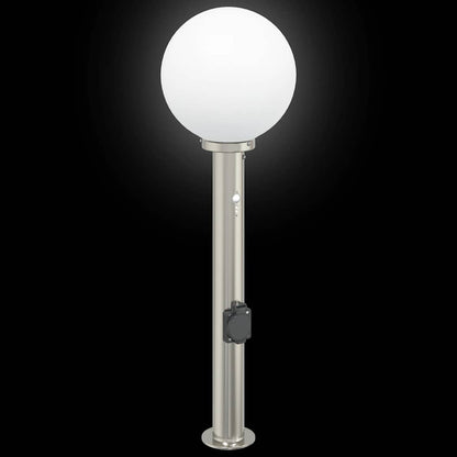 Pollerleuchten mit Sensor&Steckdose 3 Stk. 80 cm Edelstahl IP44