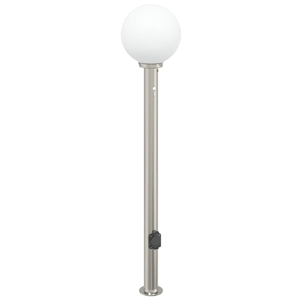Pollerleuchte mit Sensor und Steckdose 120 cm Edelstahl IP44