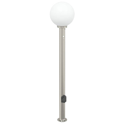 Pollerleuchte mit Sensor und Steckdose 120 cm Edelstahl IP44