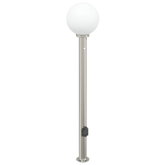 Pollerleuchte mit Sensor und Steckdose 120 cm Edelstahl IP44