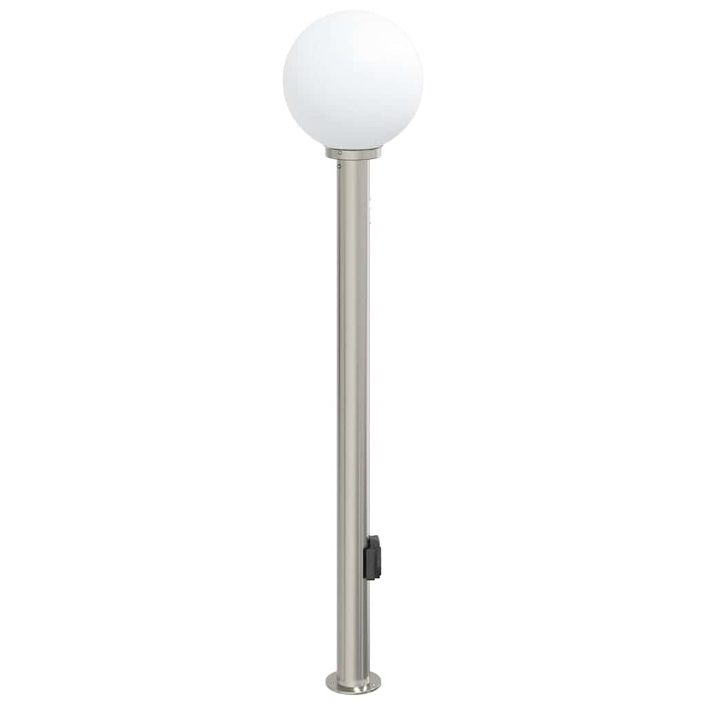 Pollerleuchte mit Sensor und Steckdose 120 cm Edelstahl IP44