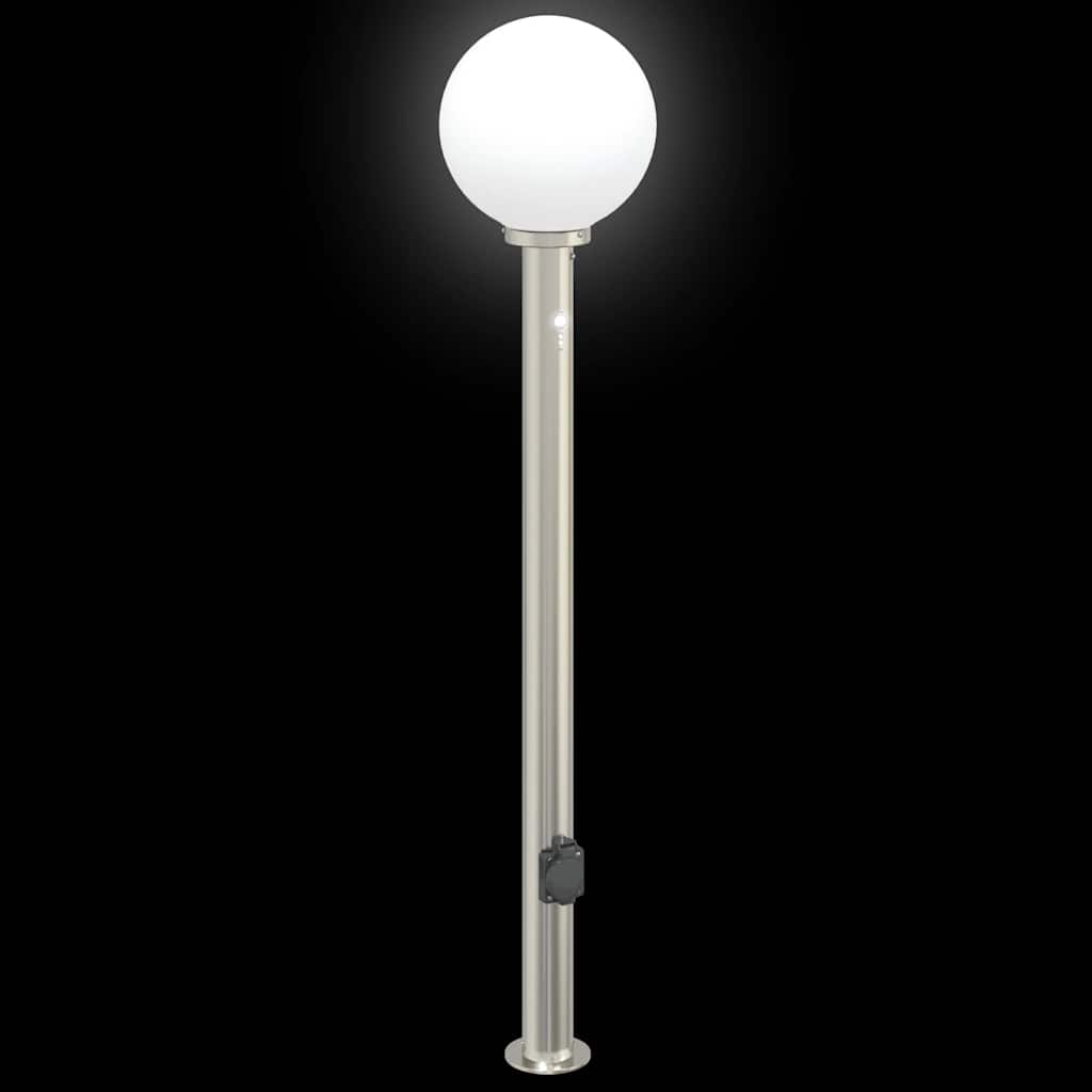 Pollerleuchten mit Sensor&Steckdose 3 Stk. 120 cm Edelstahl IP44
