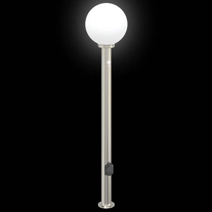Pollerleuchten mit Sensor&Steckdose 3 Stk. 120 cm Edelstahl IP44