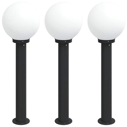 Pollerleuchten 3 Stück 80 cm Schwarz IP44