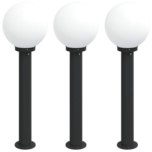 Pollerleuchten 3 Stück 80 cm Schwarz IP44