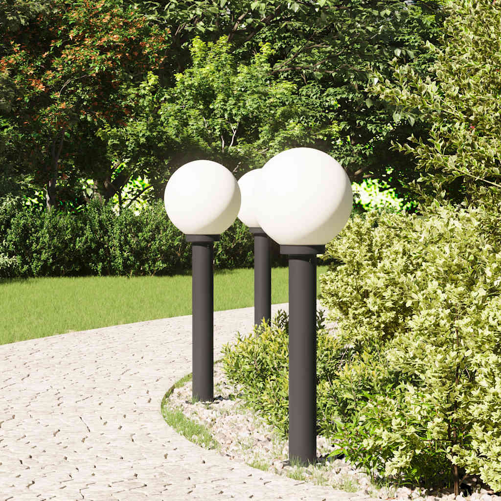 Pollerleuchten 3 Stück 80 cm Schwarz IP44