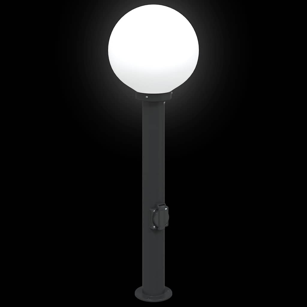 Pollerleuchte mit Auslass 80 cm Schwarz IP44