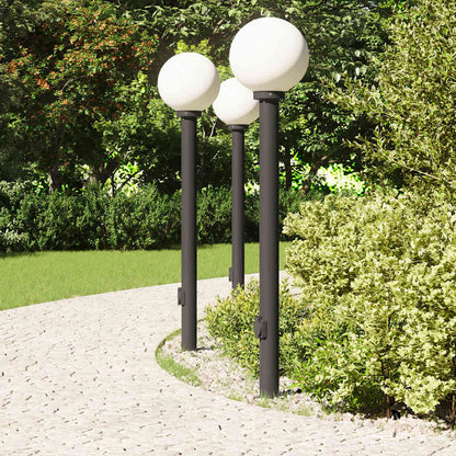 Pollerleuchten mit Steckdose 3 Stk. 120 cm Schwarz IP44