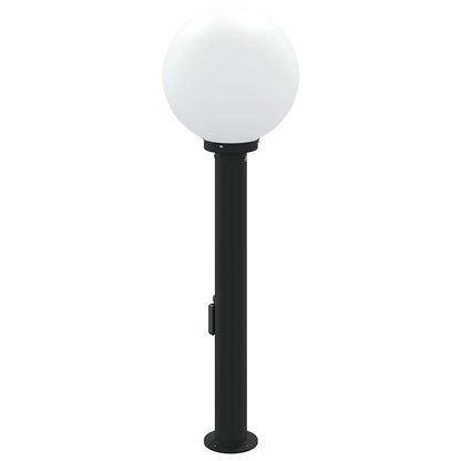 Pollerleuchte mit Sensor und Steckdose 80 cm Schwarz IP44