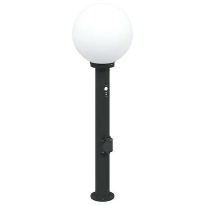 Pollerleuchten mit Sensor&Steckdose 3 Stk. 80 cm Schwarz IP44