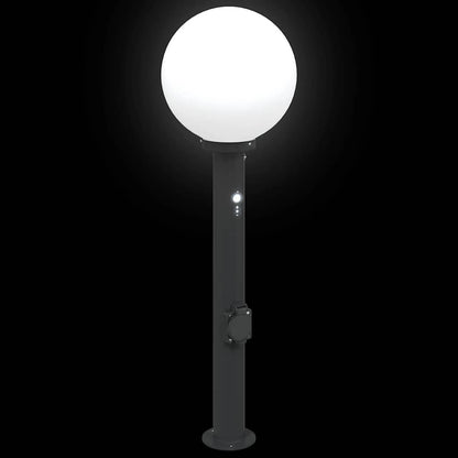 Pollerleuchten mit Sensor&Steckdose 3 Stk. 80 cm Schwarz IP44