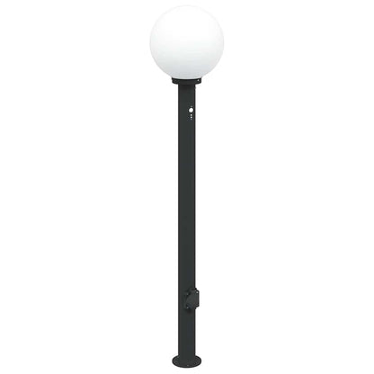 Pollerleuchte mit Sensor und Steckdose 120 cm Schwarz IP44