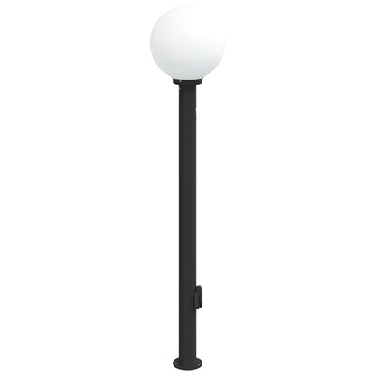 Pollerleuchte mit Sensor und Steckdose 120 cm Schwarz IP44