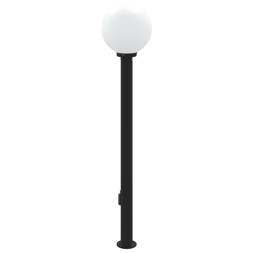 Pollerleuchte mit Sensor und Steckdose 120 cm Schwarz IP44