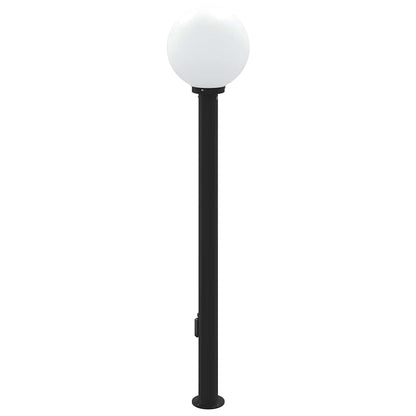 Pollerleuchte mit Sensor und Steckdose 120 cm Schwarz IP44