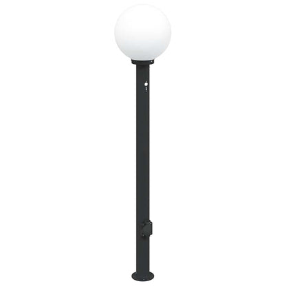 Pollerleuchten mit Sensor und Steckdose 3 Stk. 120 cm Schwarz IP44