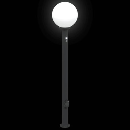 Pollerleuchten mit Sensor und Steckdose 3 Stk. 120 cm Schwarz IP44