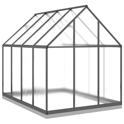 Gewächshaus mit Fundamentrahmen Anthrazit 224x169x202 cm Alu