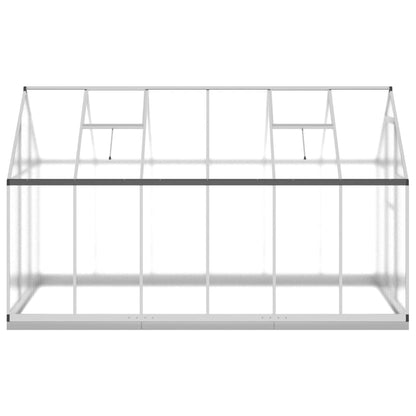 Gewächshaus mit Fundamentrahmen Silber 334x169x202cm Aluminimum