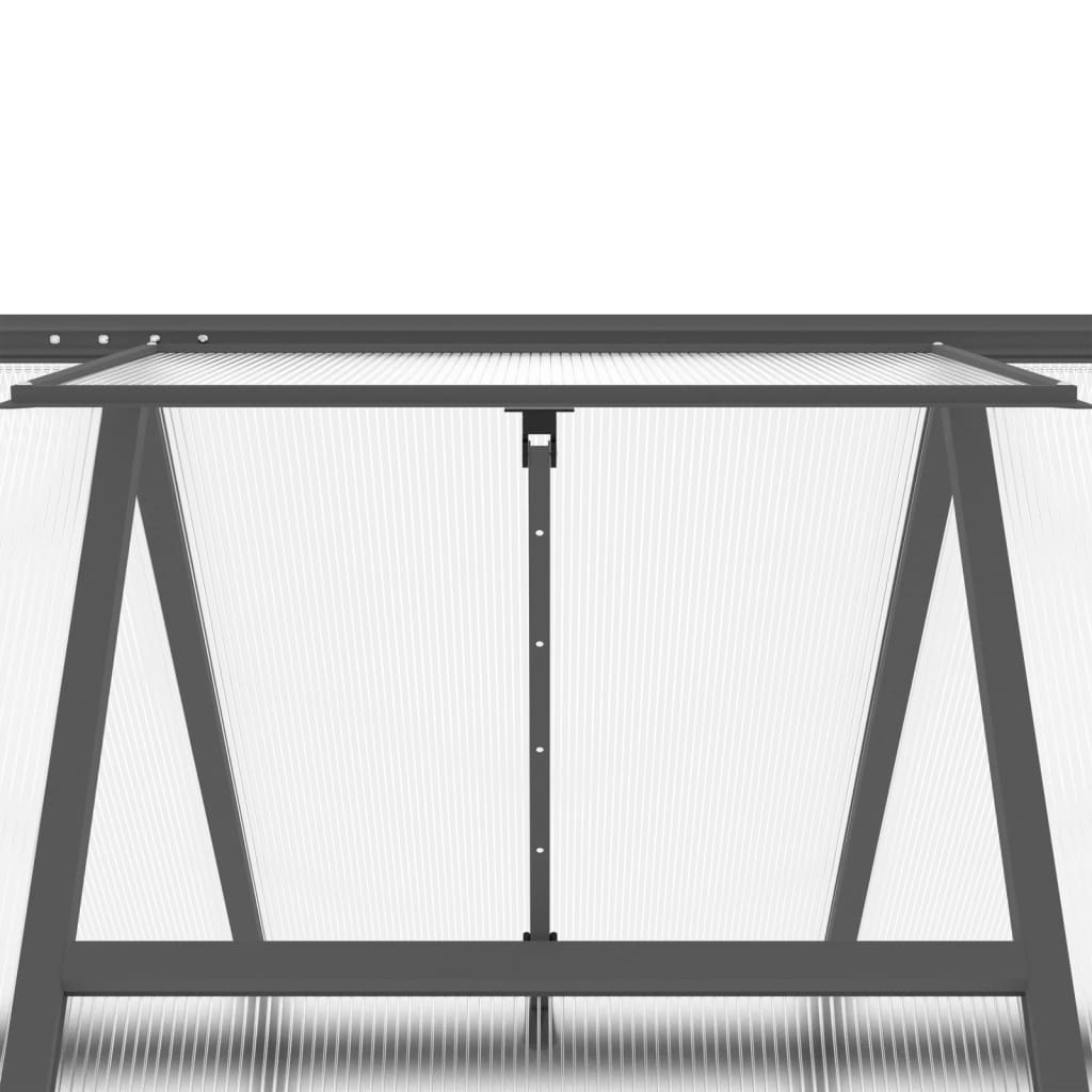 Gewächshaus mit Fundamentrahmen Anthrazit 445x169x195 cm Alu