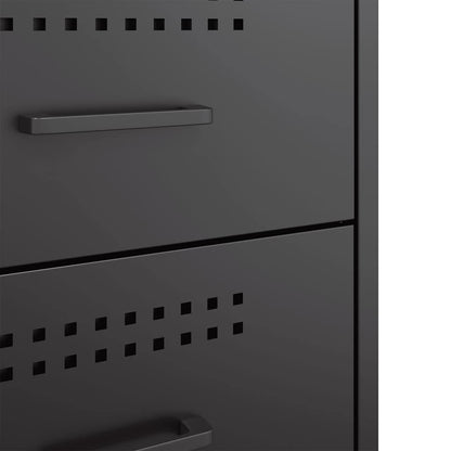 Nachttisch Schwarz 36x39x50,5 cm Stahl