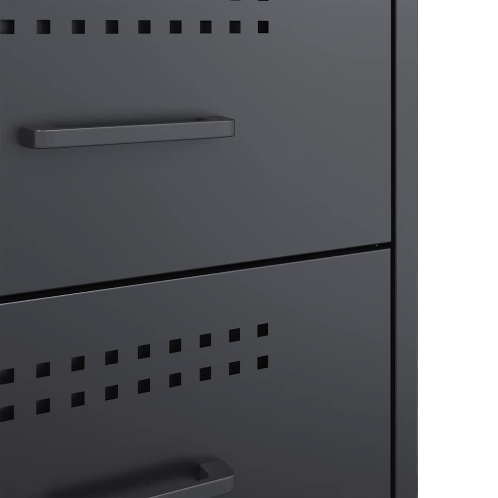 Nachttische 2 Stk. Anthrazit 36x39x50,5 cm Stahl