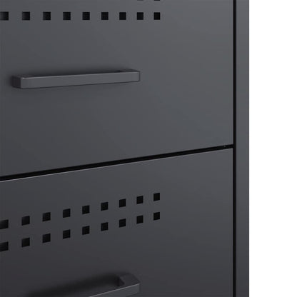 Nachttische 2 Stk. Anthrazit 36x39x50,5 cm Stahl