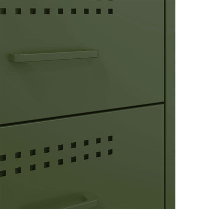 Nachttisch Olivgrün 36x39x50,5 cm Stahl