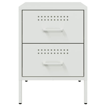 Nachttische 2 Stk. Weiß 36x39x50,5 cm Stahl