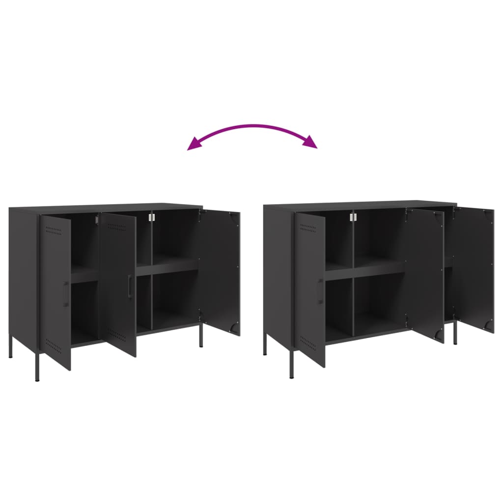 Sideboard Schwarz 100,5x39x79 cm Stahl