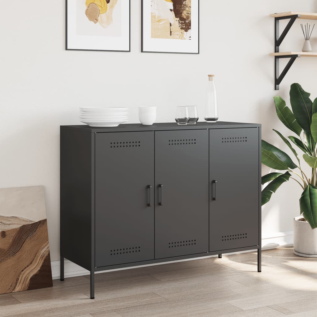 Sideboard Schwarz 100,5x39x79 cm Stahl