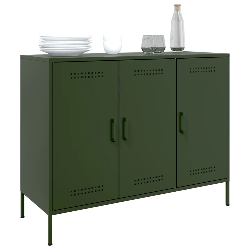 Sideboard Olivgrün 100,5x39x79 cm Stahl