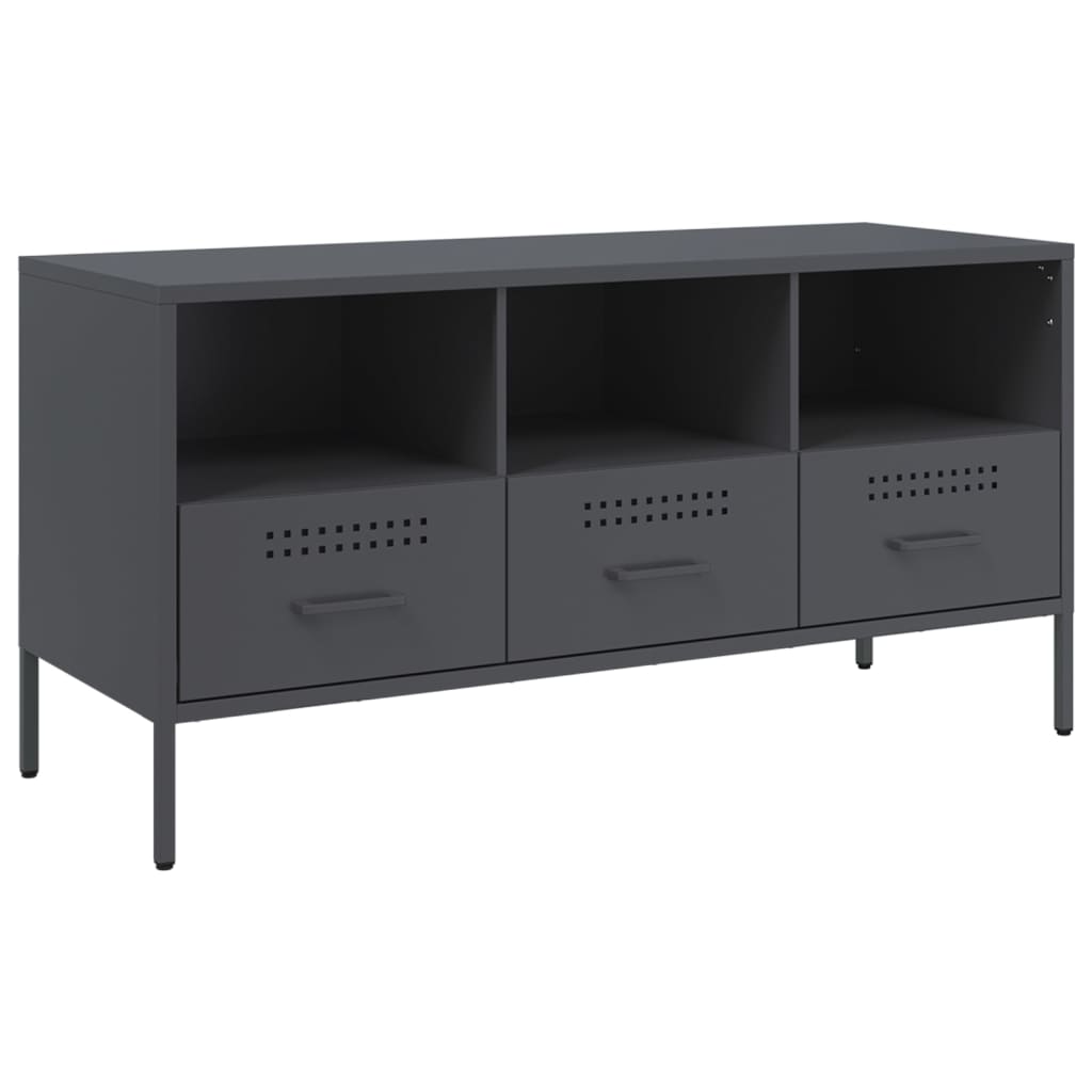 TV-Schrank Anthrazit 100,5x39x50,5 cm Stahl