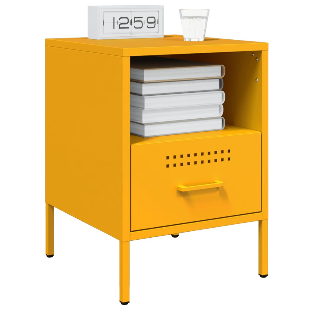 Nachttische 2 Stk. Senfgelb 36x39x50,5 cm Stahl