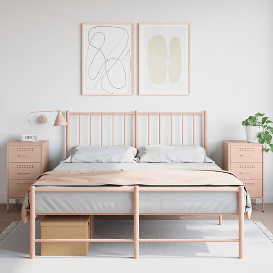 Nachttische 2 Stk. Rosa 36x39x68 cm Stahl