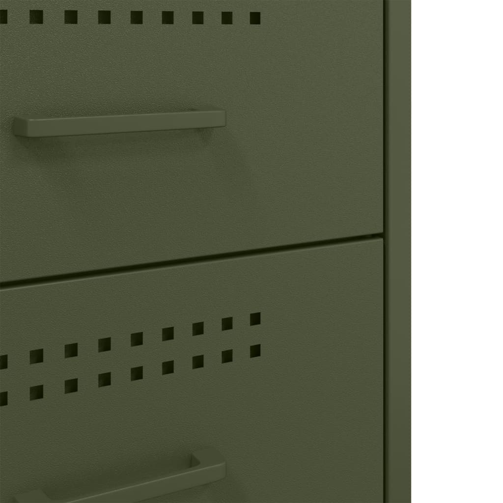 Nachttische 2 Stk. Olivgrün 36x39x68 cm Stahl