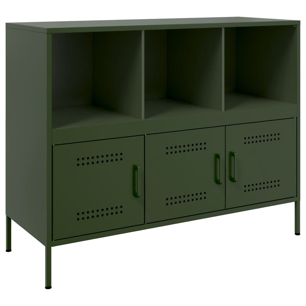 Sideboard Olivgrün 100,5x39x79 cm Stahl