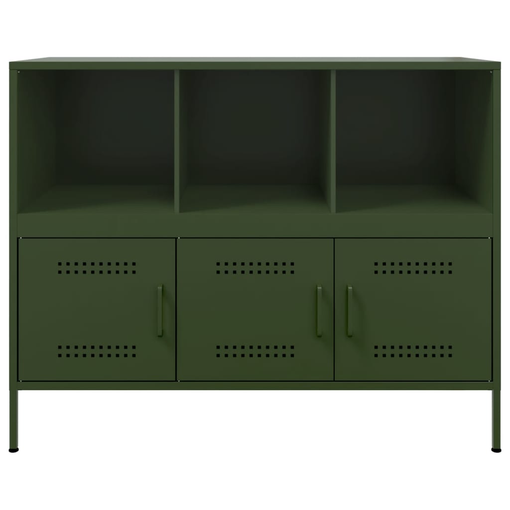 Sideboard Olivgrün 100,5x39x79 cm Stahl