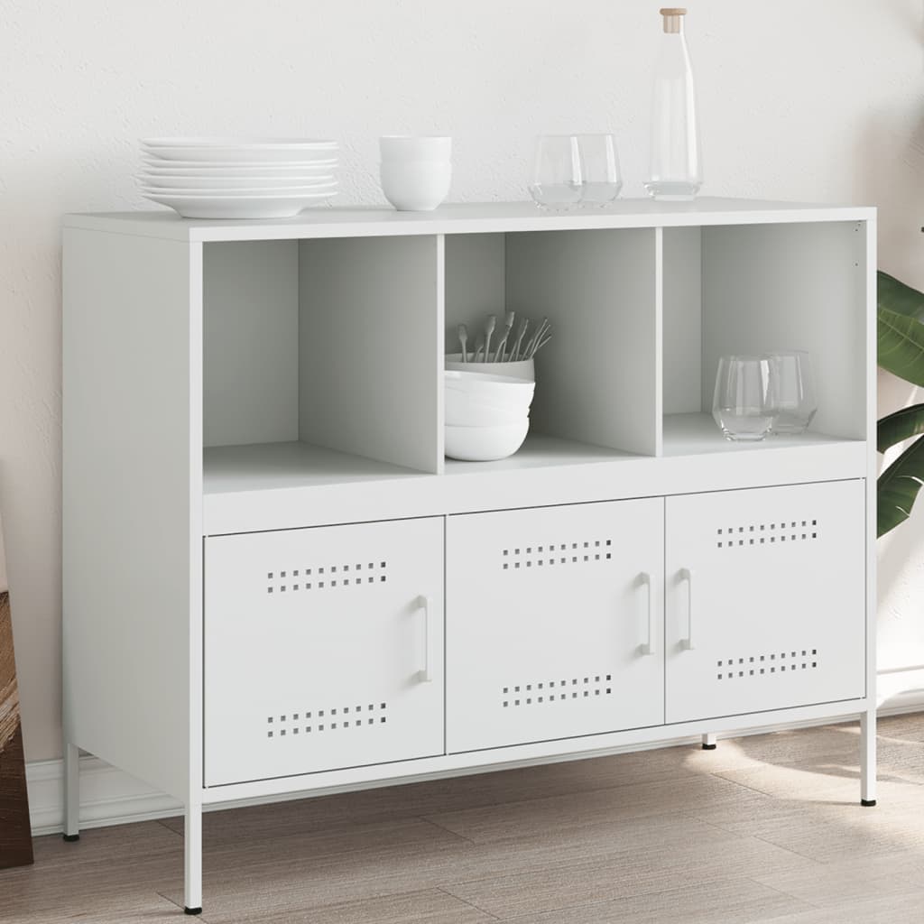 Sideboard Weiß 100,5x39x79 cm Stahl