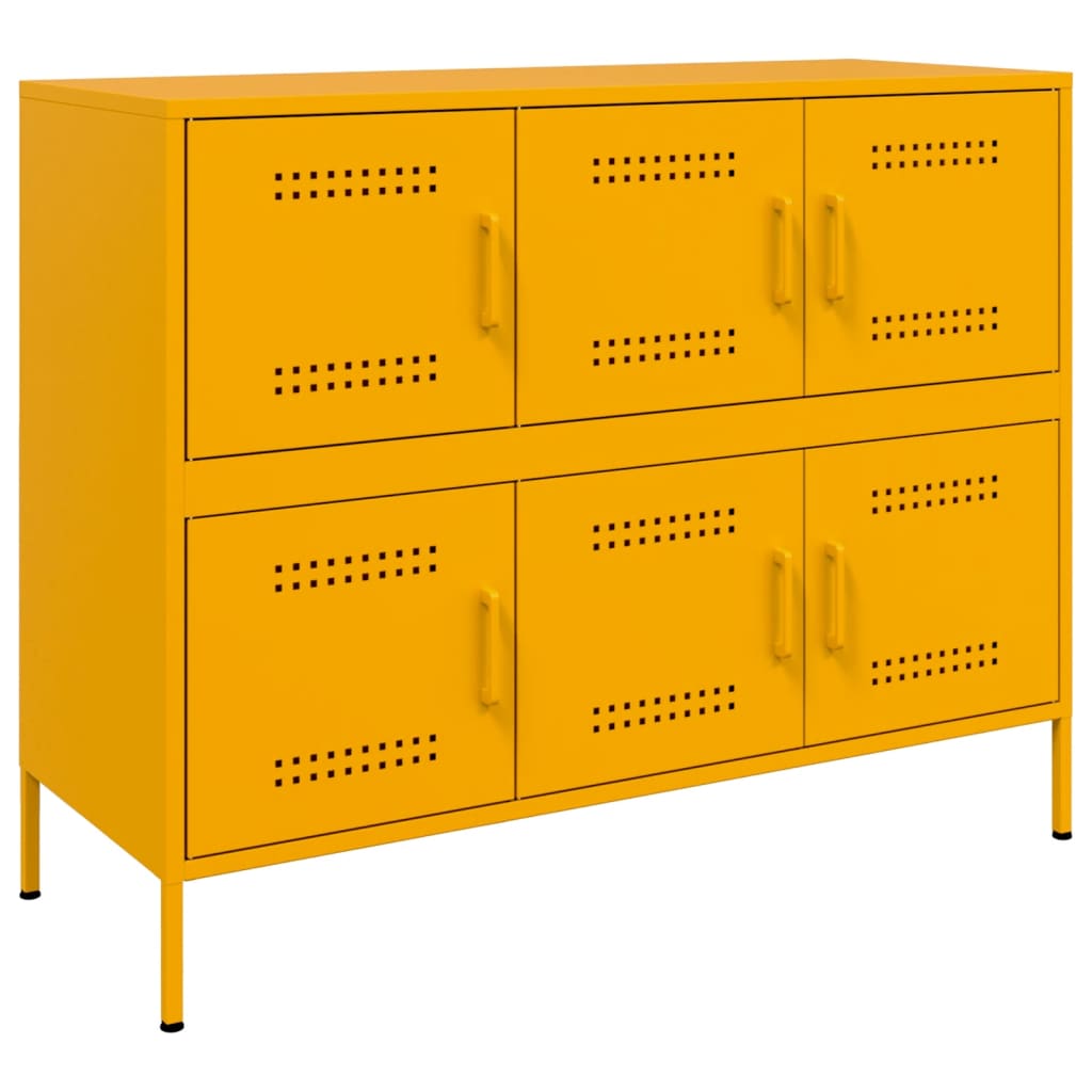 Sideboard Senfgelb 100,5x39x79 cm Stahl